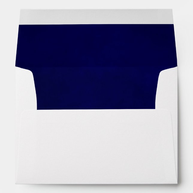 Simple Elegant Marbled Navy Blue w/ Return Address Envelope (Back (Bottom))