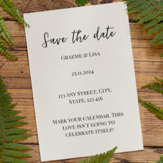 Simple Elegant Mark Your Calendar Save the Date Invitation