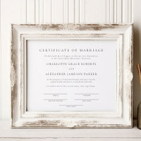 Simple Elegant Marriage Certificate