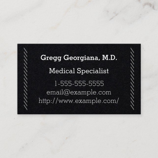 Simple & Elegant Medical Specialist Business Card (Front)