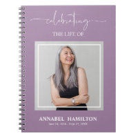 Simple Elegant Memorial Funeral Photo Guest Book