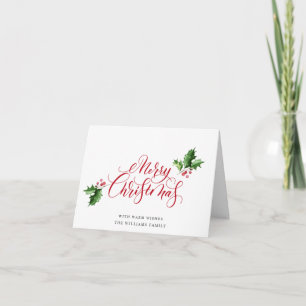Simple Elegant Merry Christmas Greeting Holiday Card