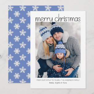 Simple Elegant Merry Christmas Photo Holiday Card