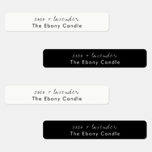 Simple Elegant Minimal Black & White Candle Label