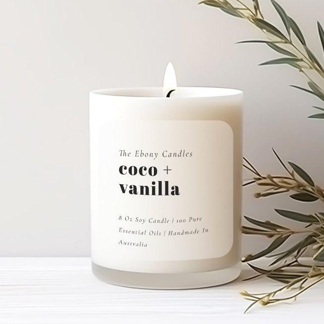 Simple Elegant Minimal Black & White Candle Label (Creator Uploaded)
