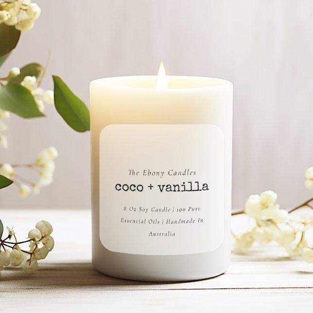 Simple Elegant Minimal Black & White Candle Label (Creator Uploaded)