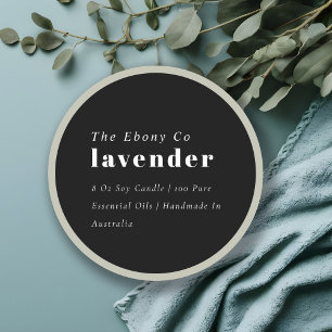 Simple Elegant Minimal Black & White Candle Label