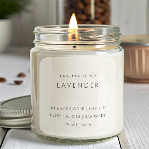 Simple Elegant Minimal Black & White Candle Label