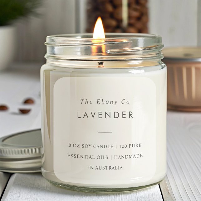 Simple Elegant Minimal Black & White Candle Label (Creator Uploaded)