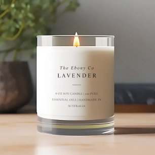 Simple Elegant Minimal Black & White Candle Label