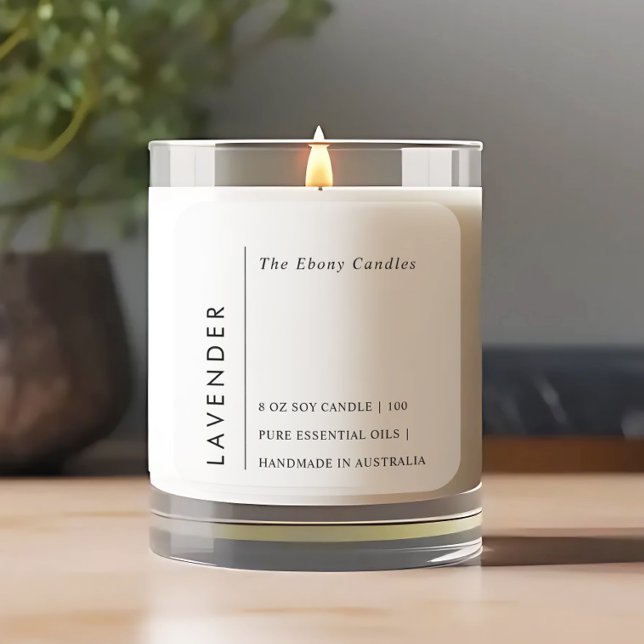 Simple Elegant Minimal Black & White Candle Label (Creator Uploaded)