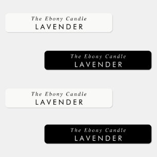 Simple Elegant Minimal Black & White Candle Label