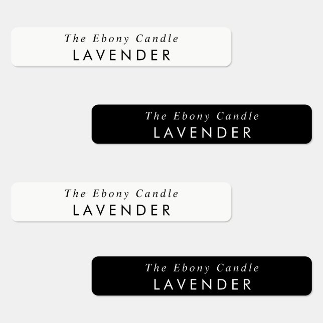 Simple Elegant Minimal Black & White Candle Label (Group)