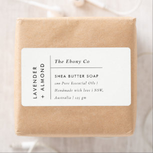 Simple Elegant Minimal Black & White Soap Label