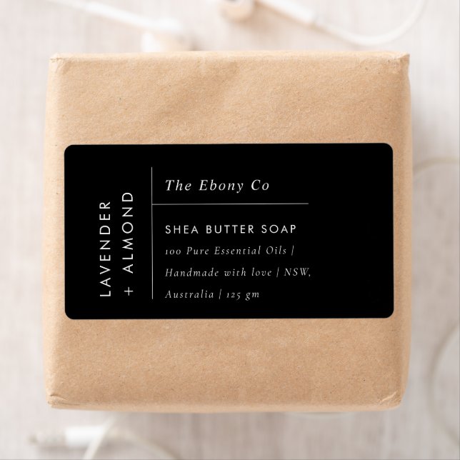 Simple Elegant Minimal Black & White Soap Label (Insitu)