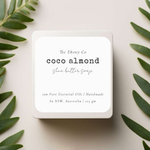 Simple Elegant Minimal Black & White Soap Label