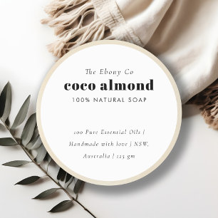 Simple Elegant Minimal Black & White Soap Label