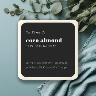 Simple Elegant Minimal Black & White Soap Label