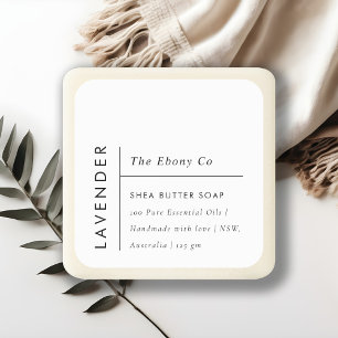 Simple Elegant Minimal Black & White Soap Label
