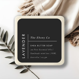 Simple Elegant Minimal Black & White Soap Label