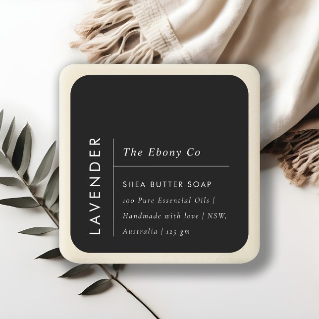 Simple Elegant Minimal Black & White Soap Label (Creator Uploaded)