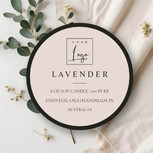 Simple Elegant Minimal Blush Logo Candle Label