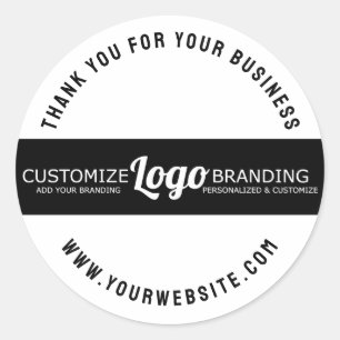 Simple Elegant Minimal Business Company Logo Classic Round Sticker