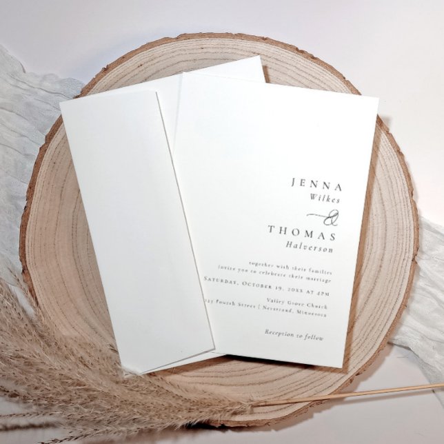 Simple Elegant Minimal Classic Wedding Invitation (Simple elegant classic wedding invitations)