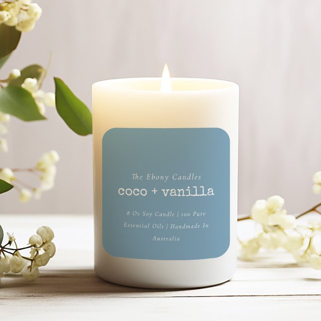 Simple Elegant Minimal Dusky Blue Candle Label (Creator Uploaded)
