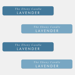 Simple Elegant Minimal Dusky Blue Candle Label