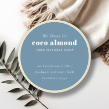 Simple Elegant Minimal Dusky Blue Soap Label