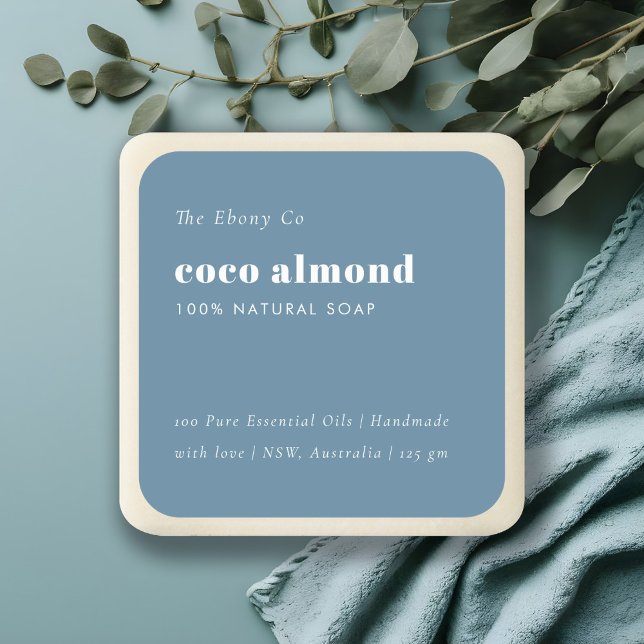 Simple Elegant Minimal Dusky Blue Soap Label (Creator Uploaded)