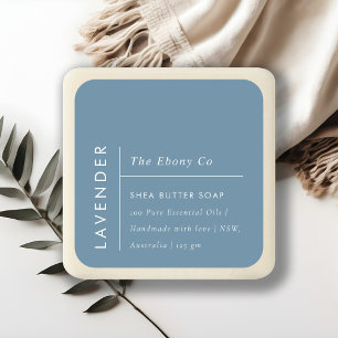 Simple Elegant Minimal Dusky Blue Soap Label