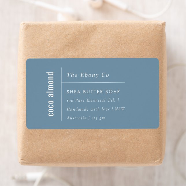 Simple Elegant Minimal Dusky Blue Soap Label (Insitu)