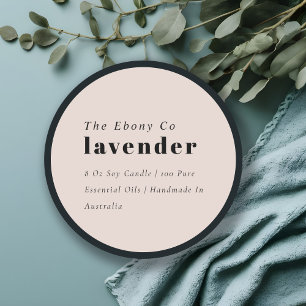 Simple Elegant Minimal Dusky Blush Candle Label