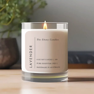 Simple Elegant Minimal Dusky Blush Candle Label