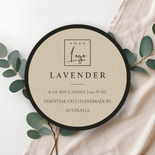 Simple Elegant Minimal Kraft Logo Candle Label