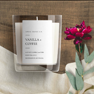 SIMPLE ELEGANT MINIMAL MODERN BLACK WHITE CANDLE FOOD LABEL