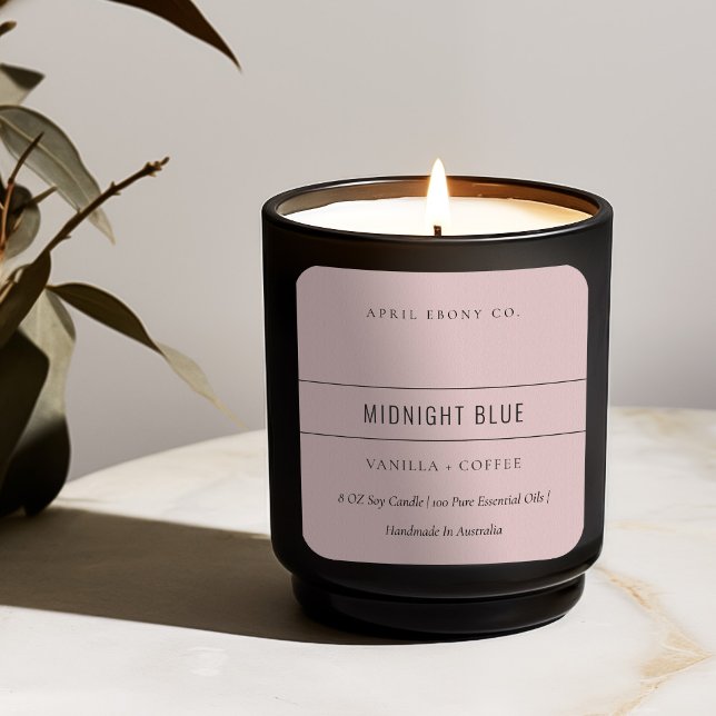 SIMPLE ELEGANT MINIMAL MODERN DUSKY PINK CANDLE SQUARE STICKER (Creator Uploaded)