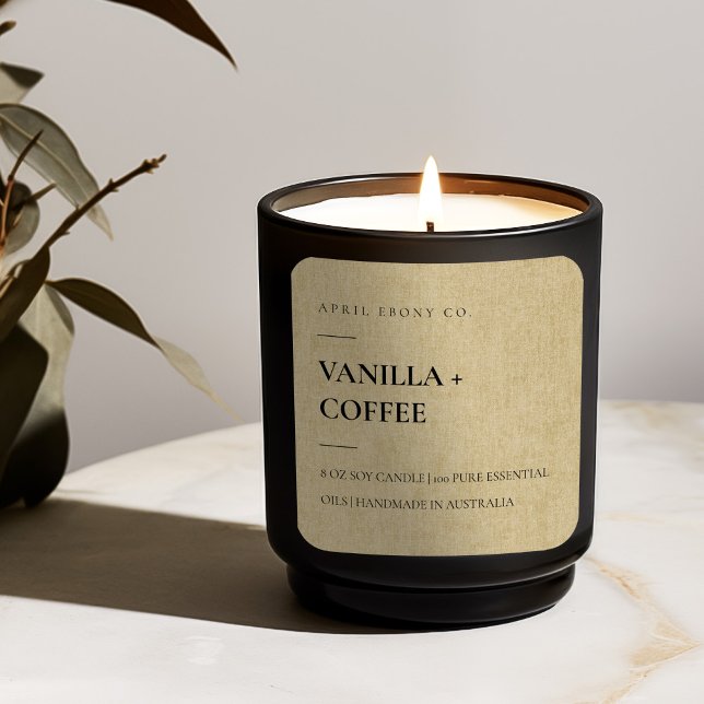 SIMPLE ELEGANT MINIMAL MODERN OCHER LINEN YELLOW SQUARE STICKER (Creator Uploaded)