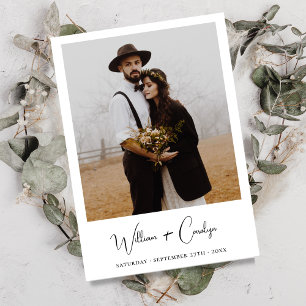 Simple Elegant Minimal Photo Wedding Invitation