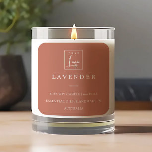 Simple Elegant Minimal Rust Logo Candle Label