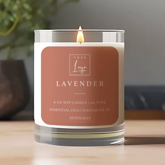 Simple Elegant Minimal Rust Logo Candle Label (Creator Uploaded)
