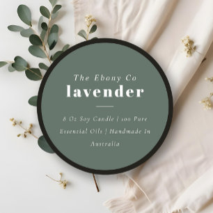 Simple Elegant Minimal Rustic Green Candle Label