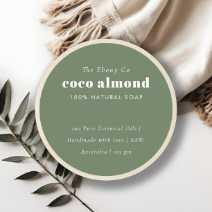 Simple Elegant Minimal Rustic Green Soap Label