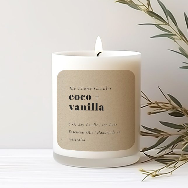 Simple Elegant Minimal Rustic Kraft Candle Label (Creator Uploaded)