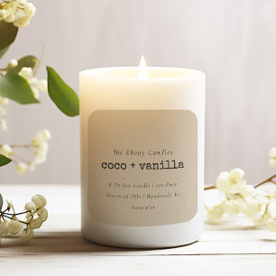 Simple Elegant Minimal Rustic Kraft Candle Label