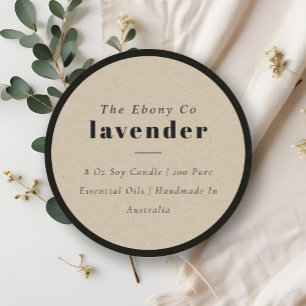 Simple Elegant Minimal Rustic Kraft Candle Label
