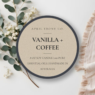 Simple Elegant Minimal Rustic Kraft Candle Label