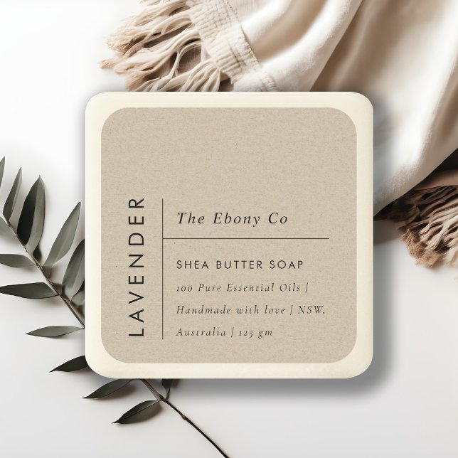 Simple Elegant Minimal Rustic Kraft Soap Label (Creator Uploaded)